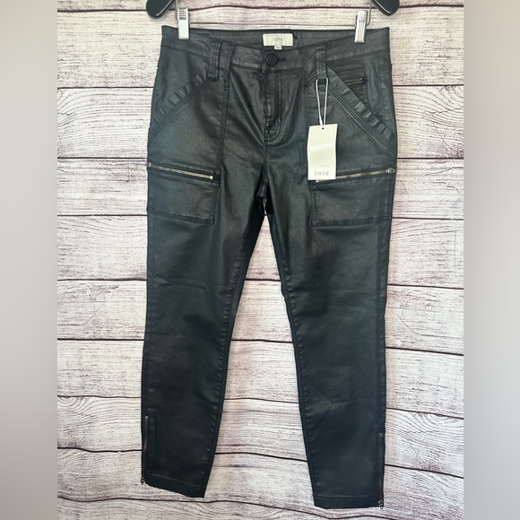 Anthropologie Joie | Sexy Coated Faux Leather Denim | High Rise ! Cargo … - Picture 2 of 10